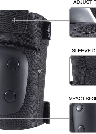 Adult Knee Pads Elbow Pads Wrist Guards for Adult Kids 6 in 1 Protective Gear Set for Skateboarding Biking Roller Skating Cycling Outdoor Sports