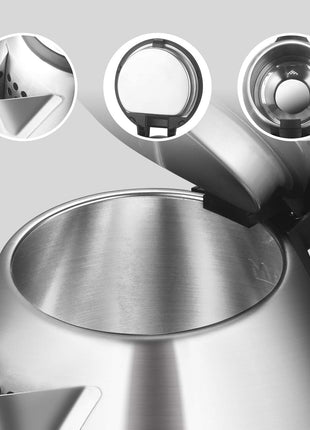 TOPWIT 2.0L Stainless Steel Electric Kettle, Rapid Boiling Hot Water Kettle | BPA-Free, No Plastic Contact, Electric Tea Kettle with Auto Shut-off and Boil-dry Protection for Home & Office