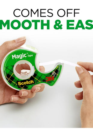 Scotch Magic Tape, 3 Dispensered Rolls, Numerous Applications, Invisible, Clear Tape Engineered for Repairing, 3/4 x 300 Inches