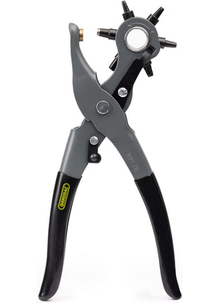 General Tools Leather Hole Punch Tool - 6 Multi-Hole Sizes for Leather, Rubber, & Plastic - Hobbies & Crafts 8.5 inches