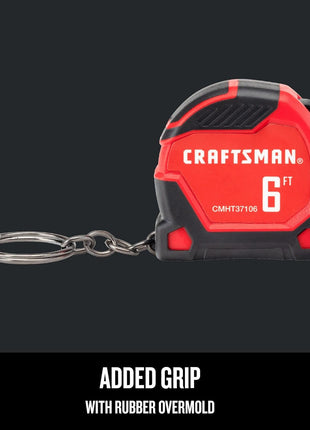 CRAFTSMAN Keychain Tape Measure, 6 FT (CMHT37106G)