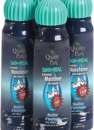 Quality Park Dab-N-Seal Envelope Moistener with Adhesive, 50ML Bottle, 4 Pack (46071)