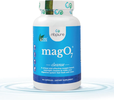 nbpure MagO7   Natural Colon Cleanse & Detox | Occasional Constipation Relief, Stool Softening, & Bloating Support for Men & Women | Ozonated Magnesium Oxide, 90 Capsules