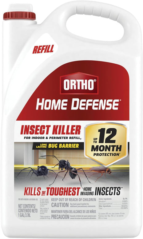Ortho Home Defense Insect Killer for Indoor and Perimeter Refill2 - Ready-To-Use Bug Spray Refill, Kills Ants, Roaches, and Spiders, 1 gal.