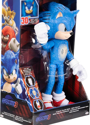 Sonic the Hedgehog 3 Ultimate Talking Sonic 12-Inch Figure, Features 30+ Iconic and Humorous Phrases and Sounds from the Movies, Light-Up Eyes and Quills