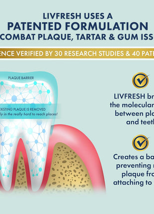 LIVFRESH Toothpaste Gel, Clinically Proven to Remove Plaque 250% Better, Improves Gum Health 190% Better, Prevents & Reduces Tartar, Freshens Breath, SLS Free Dental Gel, Wintergreen