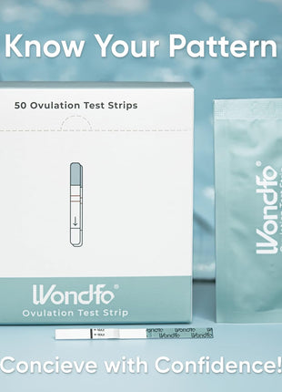 Wondfo Ovulation Test Strips - Women Fertility Tracking and Pregnancy Planning with Cycle-Detecting LH Surge - Highly Sensitive and Fast Result at Home Kit (50 Count)