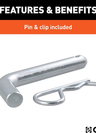 CURT Manufacturing 45032 Class III 2 inch Ball Mount, Packaged with Pin and Clip