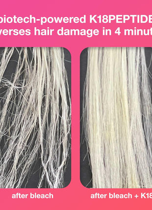 K18 Leave-In Molecular Repair Hair Mask, Patented, Lasting Repair For Dry, Frizzy, Damaged Hair, Reverse Damage In 4 Minutes From Bleach, Color, Chemical Services + Heat
