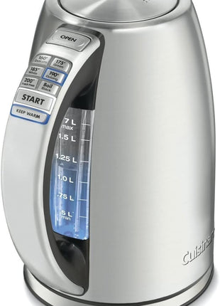 Cuisinart PerfecTemp 1.7-Liter Electric Kettle, Cordless Electric Tea Kettle, 1500W for Fast Heat-Up, 6 Preset Temperatures, 30-Minute Keep Warm, Stay Cool Nonslip Handle, CPK-17P1