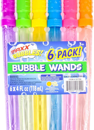 Sunny Days Entertainment Maxx Bubbles 4oz Bubble Wands – 6 Pack Bubble Wand Toy | Summer Fun, Outdoor Birthday Party Favors for Kids, 101799 Blue