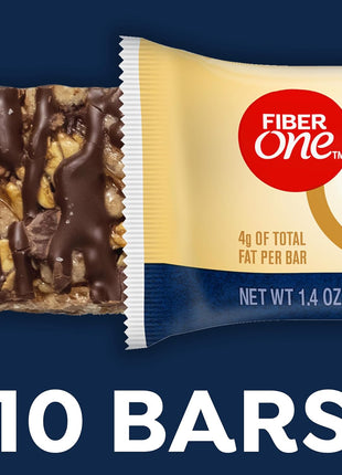 Fiber One Chewy Bars, Oats and Chocolate, Fiber Snacks, Value Pack, 10 Ct, 14.1 oz