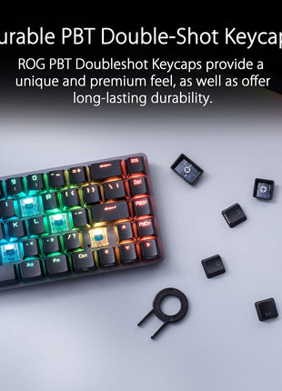 ASUS ROG Falchion NX 65% Wireless RGB Gaming Mechanical Keyboard | ROG NX Brown Tactile Switches, PBT Doubleshot Keycaps, Wired / 2.4G Hz, Touch Panel, Keyboard Cover Case, Macro Support