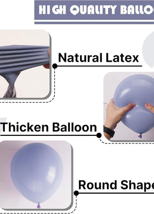 PartyWoo Dusty Blue Balloons, 120 pcs Boho Blue Balloons Different Sizes Pack of 18 Inch 12 Inch 10 Inch 5 Inch Slate for Balloon Garland or Balloon Arch as Party Decorations, Blue F16