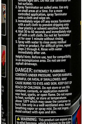 Stoner Car Care 91154 Tarminator Tar, Sap, and Asphalt Remover – Fast Acting Tar and Sap Remover for Cars – Clear Coat Safe Auto Cleaner for Paint, Chrome and Wheels – 10 oz