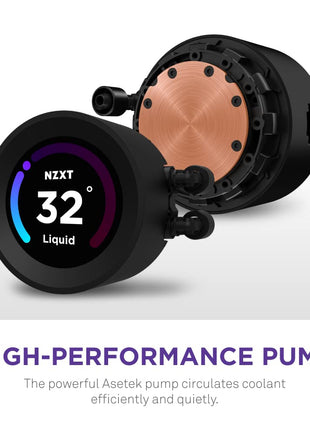 NZXT Kraken Elite 280 - RL-KN28E-B1-280mm AIO CPU Liquid Cooler - Customizable 2.36" LCD Display for Images, Performance Metrics and More - High-Performance Pump - 2 x F140P Fans - Black