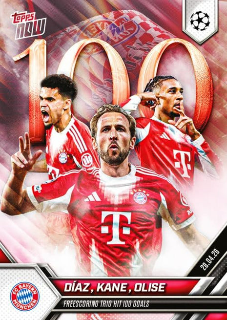 Díaz, Kane, Olise 2026 Topps Now - 127 FC Bayern München