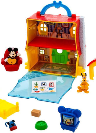 Disney Store Official Mickey Mouse Clubhouse Toys Play Set - Interactive Playhouse Junior Mickey Mouse Toys - Poseable Mickey & Pluto Figures, 13-Piece Set, Perfect for Toddlers