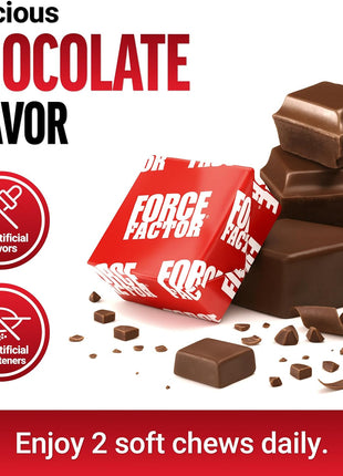 Force Factor NAD+ Longevity & Anti-Aging Formula | Support Cellular Energy & Repair with Antioxidant Support, Promote Brain & Cognitive Health, Chocolate, 60 Soft Chews