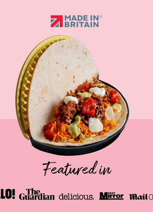 CRIMPiT Large Tortilla Sealer - For 10-12" Flour Tortillas | Make Sealed Tacos, Quesadillas, Burritos & More | Mess-Free Meals in Seconds | BPA-Free, Dishwasher Safe | Made in UK & USA