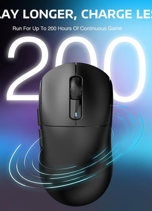 ATTACK SHARK X3 Wireless Gaming Mouse, 49g Ergonomic Computer Mouse, Triple Modes PAW3395 26K DPI Optical Sensor, 200h Battery Life, Programmable Buttons, Gaming Accessories for PC/Laptop/Mac (Black)