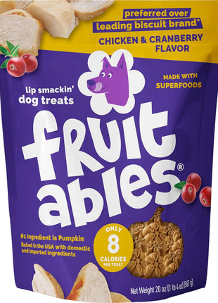 Fruitables Baked Dog Treats, Healthy Pumpkin Treat for Dogs, Low Calorie & Delicious, No Wheat, Corn or Soy, Made in the USA, Pumpkin and Banana Flavor, 7oz
