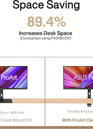 ASUS ProArt Desk Mount Kit (ACL02) 鈥?Supports Most 24 inch to 34 inch Proart Displays, C-Clamp, Mounting Base, Ergonomic Adjustments, Clean Desk Setup, Free Up Desk Space, Quick and Easy Set-up, Minimal