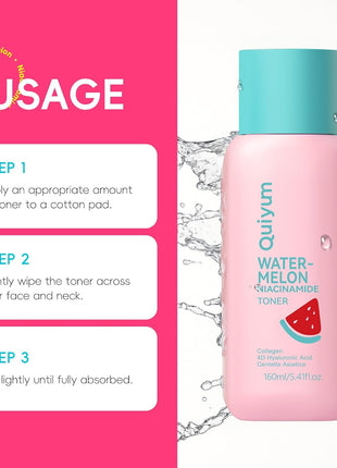 QUIYUM Watermelon Hydration Facial Toner - Facial Skincare 5.41 Fl.oz