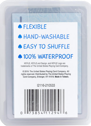 Hoyle Waterproof Clear Plastic Playing Cards 1 Deck Outdoor Pool | Flexible plastic resists bending and tearing, Rinse clean after use, Perfect for camping and beach games