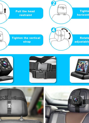 Baby Car Mirror with 4.3'' HD Night Vision Function Display, Safety Car Seat Camera with Wide Crystal Clear View, Easily Observe The Baby's Move(Not USB)