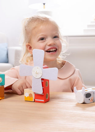 Melissa & Doug BlockablesTM Farm and Woodland 2-Pack Bundle Connectable Wooden Building Blocks Preschool Play Set Toy