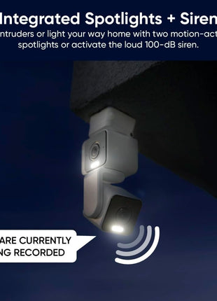 WYZE Duo Cam Pan Indoor/Outdoor IP65 2K 360° Pan/Tilt Smart Home Security Camera with Color Night Vision, Compatible with Alexa & Google Assistant, White