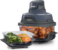 Ninja Crispi 4 in 1 Portable Glass Air Fryer Cooking System, 1500W, 4QT & 6 Cup TempWare Glass Containers with Storage Lids, Microwave, Freezer & Dishwasher Safe, Cyberspace Gray, FN101GY