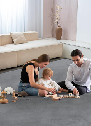 Baby Play Mat for Floor Nursery Rug Muscle Mat Area Rug Playroom Rug 79"x110" Playpen Mat Elastic Foam 1.3" Thick Crawling Mat for Babies,Toddlers, Infants, Kids,Grey