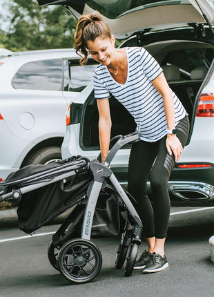 Chicco Bravo Quick-Fold Baby Stroller with One-Hand Compact Fold | Black/Black, removable toddler seat, UPF 50+ canopy, infant car seat compatible, travel stroller, all-wheel suspension