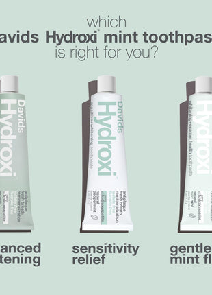 Davids Nano Hydroxyapatite Toothpaste Sensitive + Whitening Peppermint 4oz | Fluoride Free | Remineralizing | Enamel Health | Antiplaque | SLS Free | Made in USA | Recyclable Metal Tube | EWG Verified