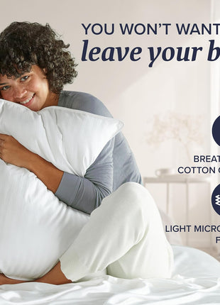 Beckham Hotel Collection Bed Pillows Standard/Queen Size Set of 2   Original Down Alternative Pillow for Sleeping   Bedding for Back, Stomach or Side Sleepers