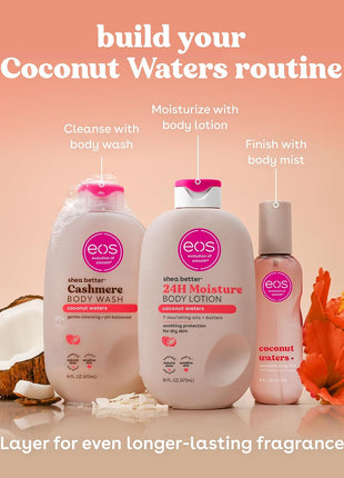 eos Cashmere Body Wash- Coconut Waters, Creamy Gel, Shea Butter, 16 fl oz