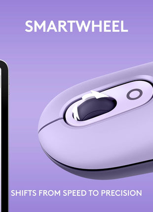 Logitech POP Mouse, Compact and Portable Wireless Bluetooth Mouse with Programmable Buttons and Quiet Clicks, Easy-Switch Between up to 3 Devices, Laptop, Tablet, PC - Cosmos