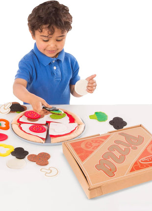 Melissa & Doug Felt Food Mix And Match Pizza Play Food Set - 42 Pieces Felt Pizza Play Set For Kids Kitchen, Pretend Toy For Toddlers And Kids Ages 2+