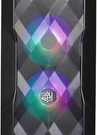 Cooler Master TD300 Mesh Micro-ATX Tower with Polygonal Mesh Front ana Removable Top Panel, ARGB/PWM Hub Tempered Glass, Dual Sickleflow PWM ARGB Lighting Fans