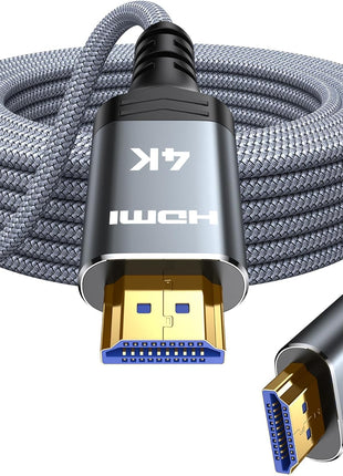 Highwings 4K HDMI Cable 6.6FT/2m | High-Speed HDMI 2.0 Quality Cord 4K@60Hz, Braided Nylon & Gold Connectors, HDR, Ethernet, ARC, 3D, HDCP 2.2, Compatible for PS-5/4/3/ HDTV/Monitor/DVD/Streaming