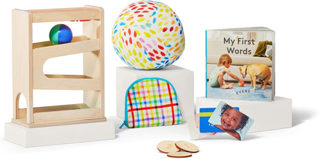 Lovevery, Walk & Talk Mini Kit, 3 Developmental Toys & 1 Book for Coordination, Fine Motor Skills & Early Language Learning, Starting at 12+ Months