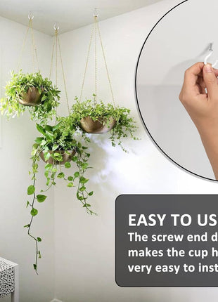 Romeda 90 Pcs White Ceiling Hooks kit, 6 Sizes Vinyl Coated Screw-in Plant, Kitchen, Cup, Ceiling Hooks for Hanging (1/2in, 5/8in,3/4in,7/8in,1'',1-1/4in)