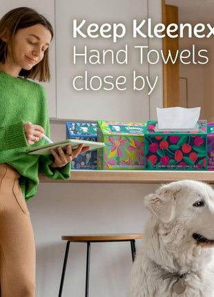 Kleenex Disposable Paper Hand Towels, 6 Boxes, 60 Tissues per Box (360 Total Tissues), Packaging May Vary | 360 Total Tissues