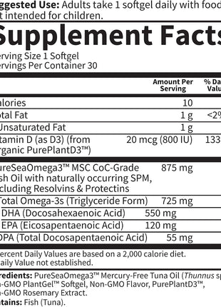 Garden of Life Dr. Formulated Prenatal DHA Fish Oil - 500mg DHA & DPA in Triglyceride Form 100% DV Vitamin D3, Single Source, Mercury Free Omega 3 Supplements for Women's Health, 30 Softgels