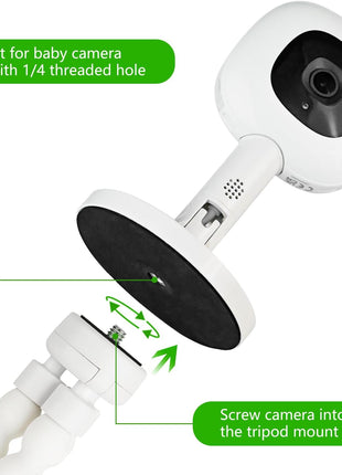 wochel Baby Monitor Mount Compatible with Nanit Pro Smart Baby Monitor & Flex Stand Nanit Baby Monitor, Portable Travel Stand Tripod Baby Camera Mount Attach Your Baby Cam Wherever You Like