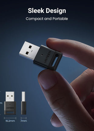 UGREEN USB Bluetooth 5.3 Adapter for PC, Plug & Play for Windows 11/10/8.1, Bluetooth Dongle Receiver for Keyboard/Mouse/Headphone/Speakers/Printer