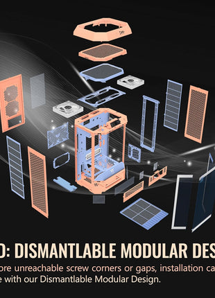 Thermaltake Tower 300 Summer Edition Peach Fuzz Micro-ATX Case; 2x140mm CT Fan Included; Supports Up to 420mm Radiator; Horizontal Display Capable; CA-1Y4-00SKWN-00; 3 Year Warranty