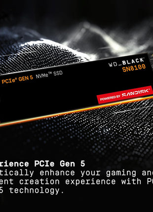 WD_Black SN8100 2TB NVMe SSD - PCIe 5.0x4, M.2 2280, Up to 14,900MB/s Read Speed, up to 11,000MB/s Write Speed, Best for AI Applications, Gaming, and Video Editing - WDS200T1X0M